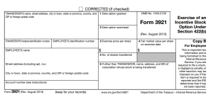 Copy B Form 3921